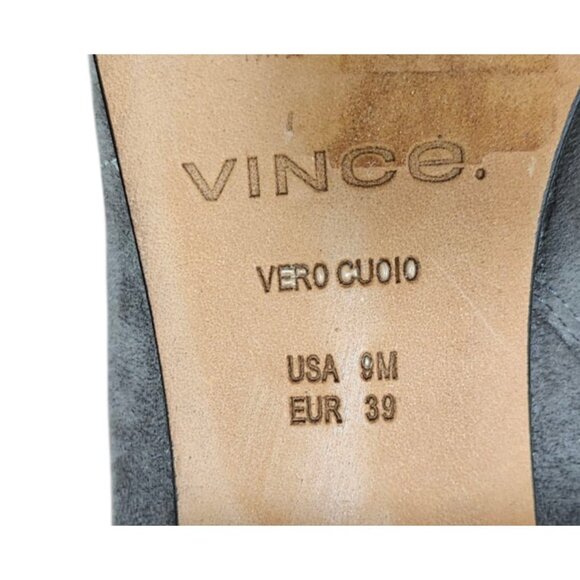 Vince Gray Suede Ankle Boots Women’s Size 9M EUR 39 Block Heel Zip Booties - Picture 11 of 14